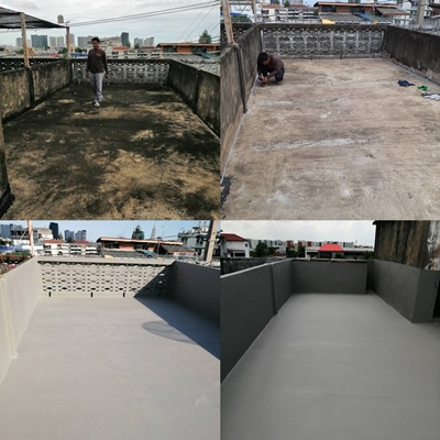 งานซ่อมแซมพื้นดาดฟ้าและพื้นระเบียงรั่วซึม 