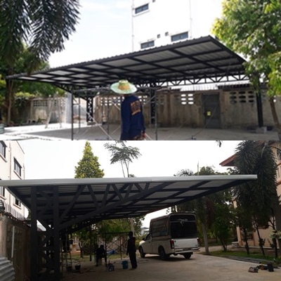 งานสร้างหลังคาโรงจอดรถ